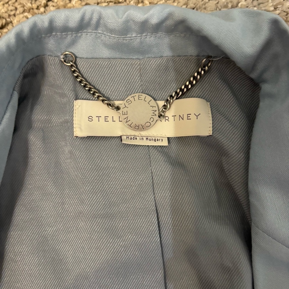 STELLA MCCARTNEY Single-breasted Blazer Jacket In Light Blue Rayon Size 38 - Picture 5 of 10